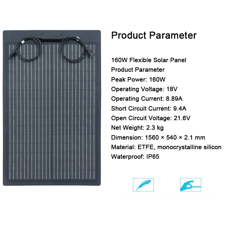 02-jsl-fl-160w-flexible-solar-panel-product parameter