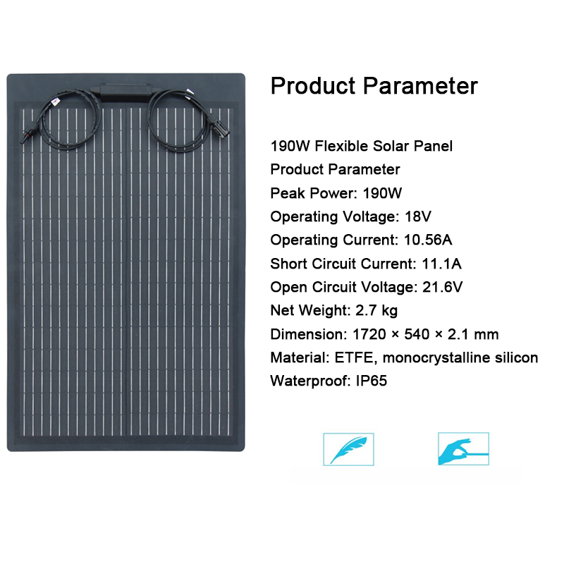 02-jsl-fl-190w-flexible-solar-panel-product parameter