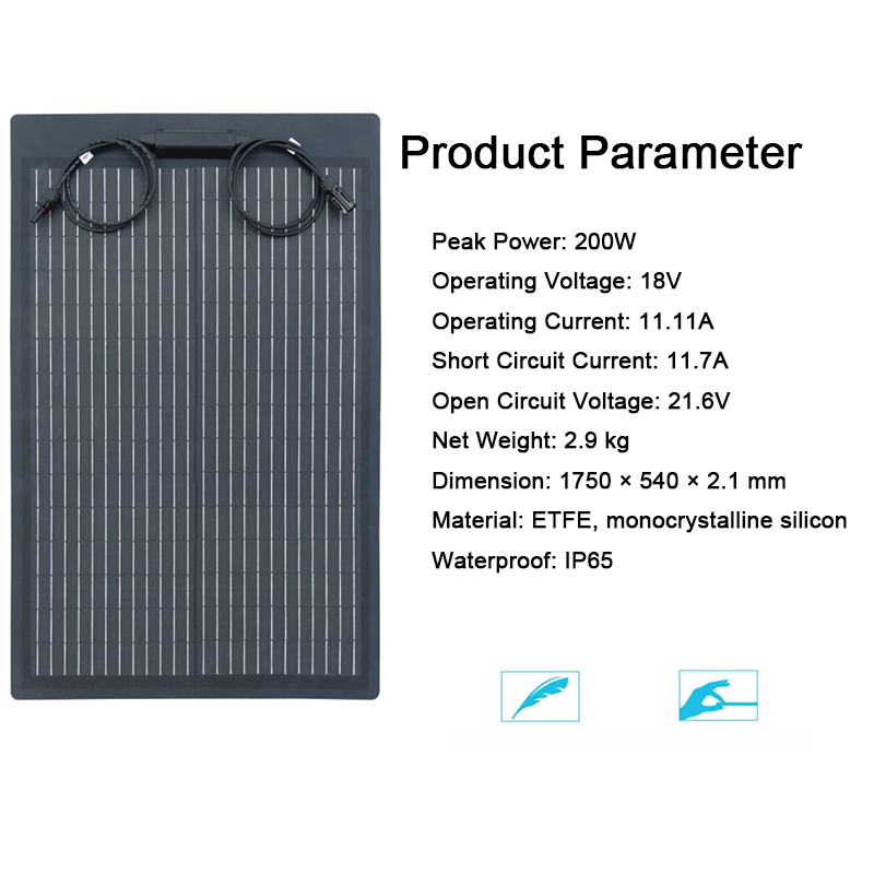 02-jsl-fl-200w-flexible-solar-panel-product-parameter
