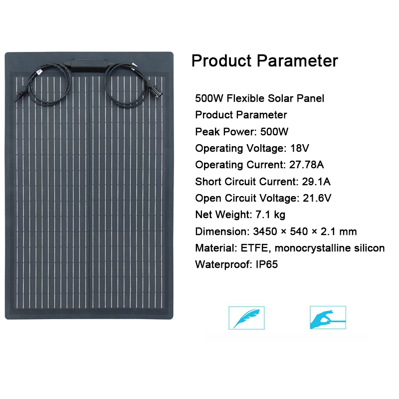 02-jsl-fl-500w-flexible-solar-panel-product parameter