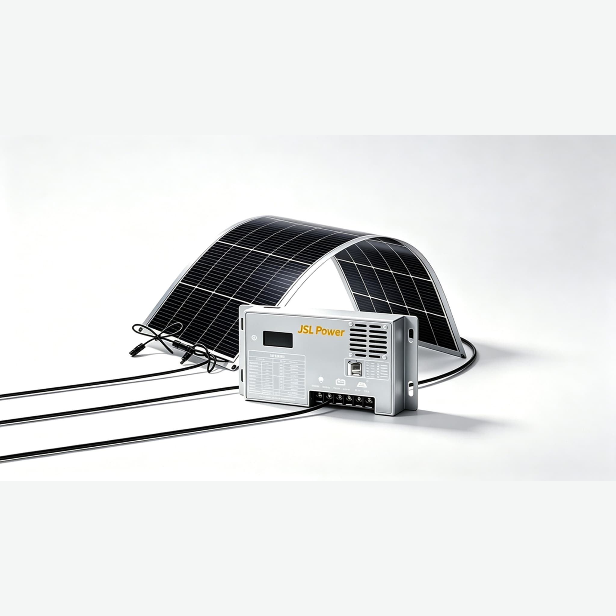 250W JSL Power Flexible Solar Panel | Outdoor Camping 250W JSL Power ETFE flexible solar panel for off-grid RV camping, supplying power to RV onboard small household appliances