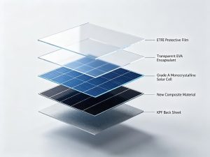 Flexible solar panel ETFE lamination layer material structure diagram