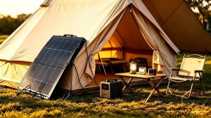 Off-grid camping foldable solar energy storage system Foldable solar kit with storage battery for off-grid camping, JSL Power